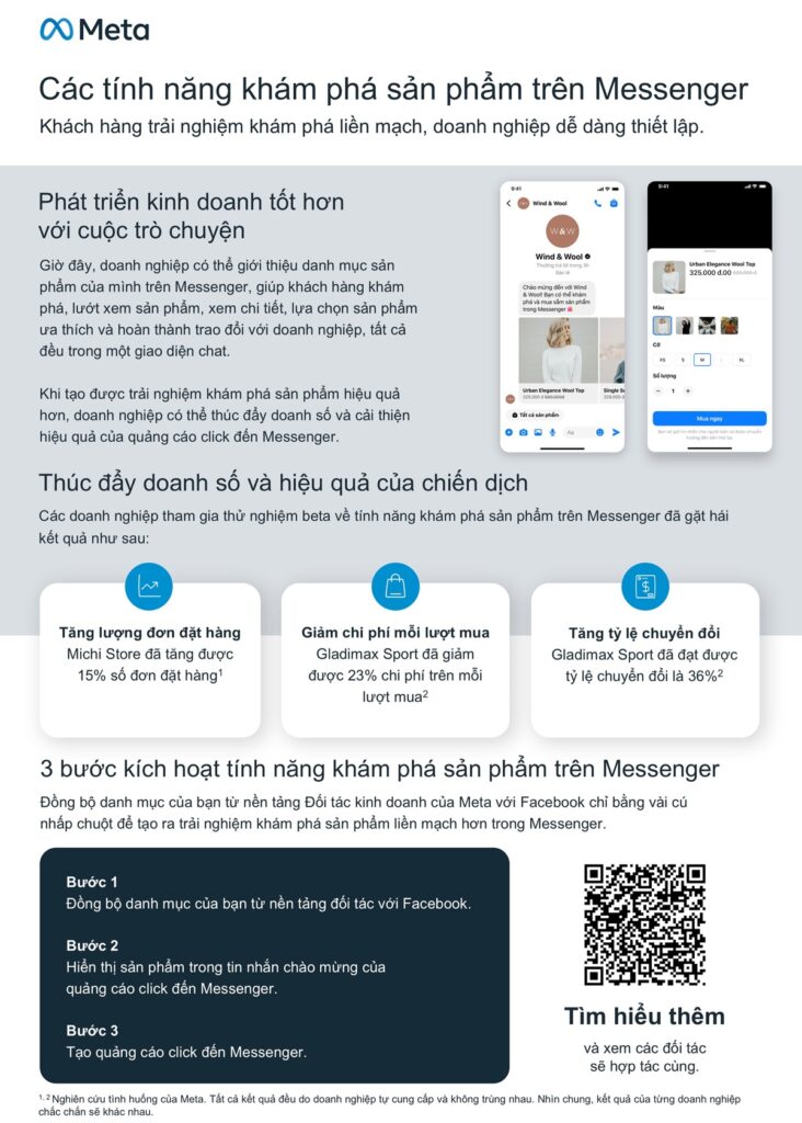 Tinh nang kham pha san phm tren Messenger